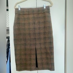Babaton Brown Plaid Pencil Skirt